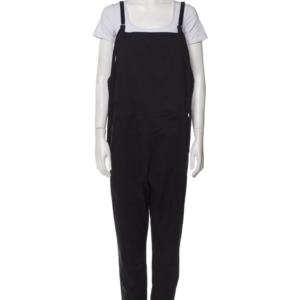 Black Overalls With White T-Shirt
